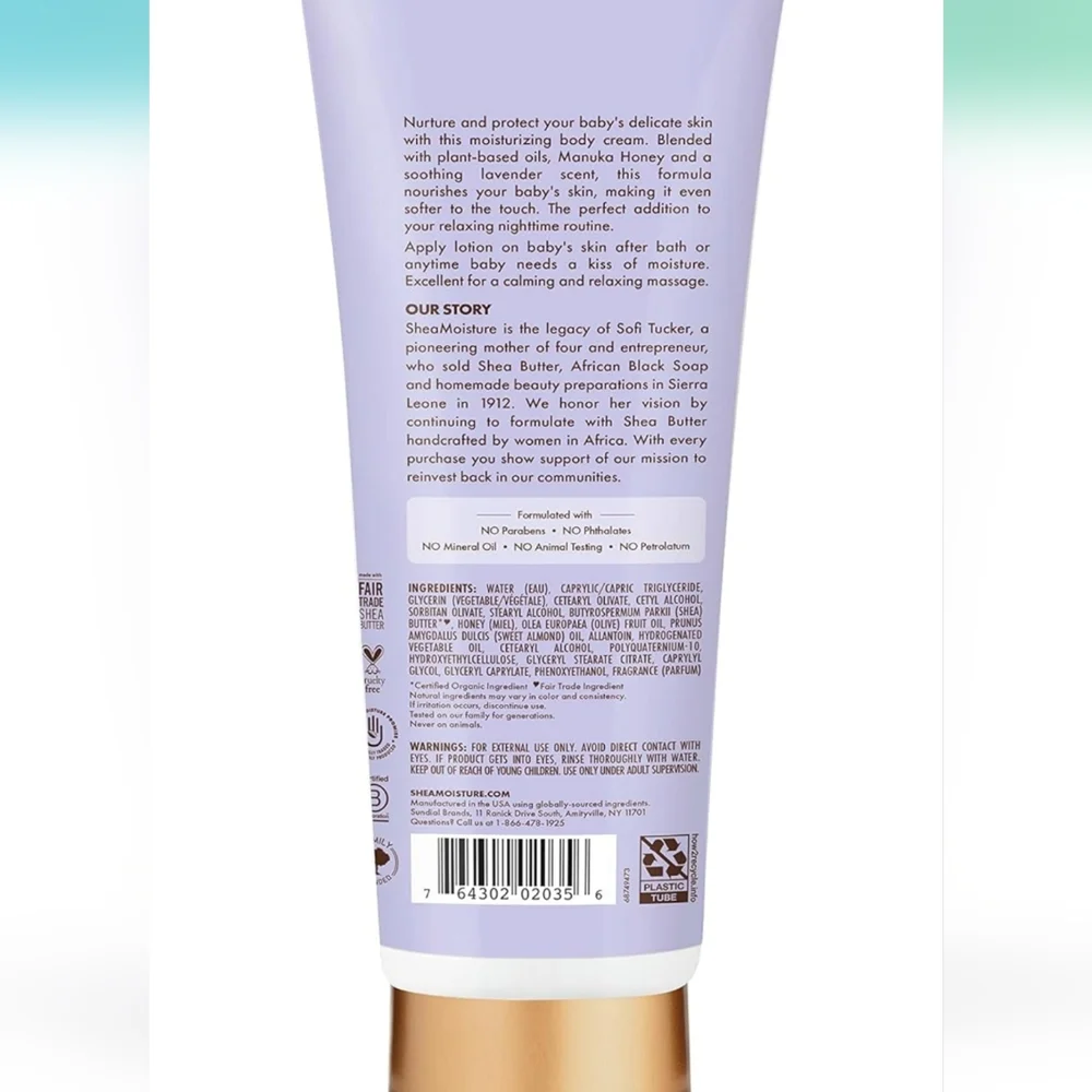 (2) new SheaMoisture Baby Moisturizer Manuka Honey & Lavender for Delicate Hair